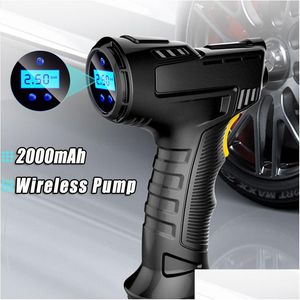 Inflatable Pump 120W Rechargeable Air Compressor Wireless Portable Car Matic Tire Inflator Equipment Led Digital Display Drop Delivery Dhion