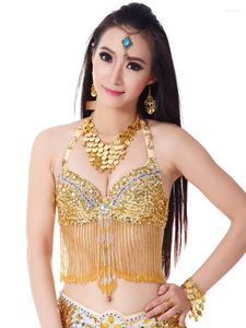 Scen Wear Sequins Sari Fantasia Jazz Tassel Street Dance Belly Dancer Latin Clothes Rhinestones Festival Vest Women Performance Top