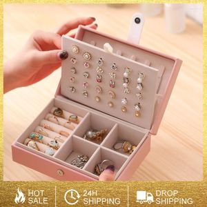 Ювелирные мешочки коробка портативные серьги кольца кольца ожерелья для хранения корпуса с большим органом для переноски для подарочной упаковки