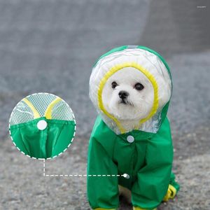 Dog Apparel Pet Raincoat Transparent Hooded Coverall Puppy Waterproof Clothing Coat Cat Jacket Supplies