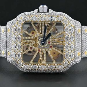 공장 맞춤형 패스 다이아몬드 TT 아이스 아웃 럭셔리 VVS Moissanite Diamond Watch 여성 힙합 다이아몬드 시계