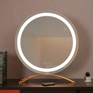 Kompakta speglar Makeup Mirror With Lights Lighted Cosmetic Vanity Mirror med LED -lampor för att klä Bedroom bordsskivor för tjejkvinnor 230818