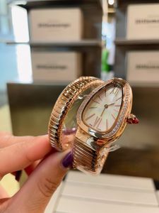 Trendy Damen Watch Animal einzigartige Persönlichkeit Zifferblatt Schlange Skala Kette Edelstahl Klappschnalle Quarz Bewegung Schwarz Zu viele Muster Lady Armbanduhr