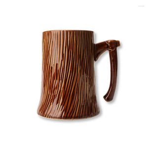 Mugs Large Axe Handle Ceramic Coffee Mug Retro Stump Drinking Cup Big Novelty 600ML Festival Gift For Home Decoration