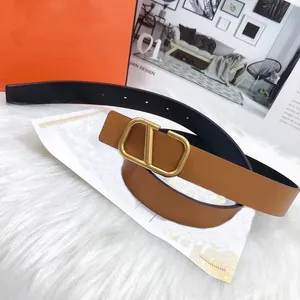 Luxury Designer Womens Belt for Men Women Fashion Classic Belts 3cm Wide Highly Quality äkta läderbrons Buckle Belts 9 Colors Optiona 90-110cm med låda