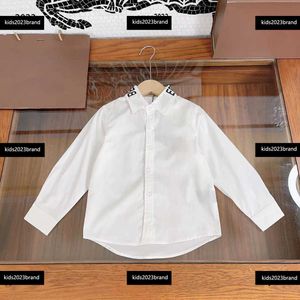 Crianças roupas do bebê minimalista cor sólida camisa ouro high-end impressão blusas verão moda crianças camisa tamanho 110-170 cm april13