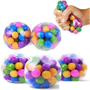 Dekompressionsleksak fidget pressa stressbollar för barn fansteck lättnad boll regnbåge squishy sensory ideal autism ångest släpp leverans dhau7