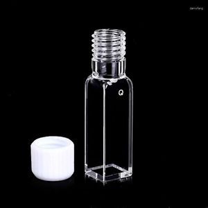 Quartz Cuvette Fluorescence Sealable Cells 10 10mm Thread GL 14 Screw Cap (Closed) And Silicone Rubber Seal Replace Hellma