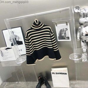 Women's Sweaters 22 ss New Women s Women's Sweaters Toteme Sweater Stripe High-necked PulloverHDM24A3V4A3V Z230819