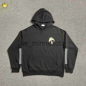 Men's Hoodies Sweatshirts 23FW New Hoodies Men Woman Black Apricot Sweatshirts Moonlight Tropics Graphic Print Cotton Fashion Pullover J230818