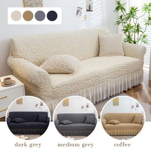 Kissen 1PCS SEERSUCKER mit Rocksofa Deckung Universal Stretch Couch Deckungen Slipcovers Möbelschutz für 1 2 3