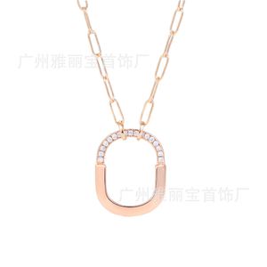 Designer Nuova collana con blocco di blocco Tiffays di zecca con placcatura in oro 18K e diamanti in una catena versatile personalizzata di rame personalizzato in rame con logo