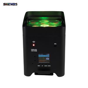 SHEHDS HOT LED 6x18w RGBWA+UV 6in1 WIFI Wireless Remote Control Battery Led Stage Up Par Light and RDM for Bar Disco Party Home DJ Professional lighting