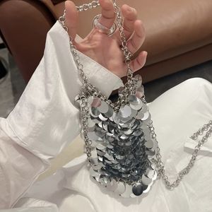 Evening Bag Sequins Handbags Silver Women Small Tote Bling Fashion Lady Bucket Girls Glitter Purses 230818