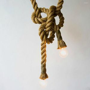 Hängslampor 2,5 m vintage rep ljus retro loft industriell hängande lampa landsstil edison glödlampa hemdekoration