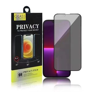 Privacy Copertura completa Full Anti Spy Temperad Glass Schermo Protector per iPhone 15 14 13 12 11 Pro Max XS XR 8 Samsung S20 Fe S21 S22 S23 Plus A12 A32 4G 5G A42 A52 A72 con pacchetto