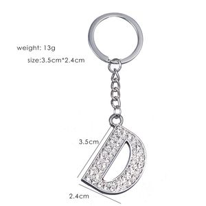 Keychains Lanyards Zrm Fashion Charm 26 English Letters Az Alphabet Car Bag Crystal Rhinestones Alloy Name Jewelry Key Chains Drop Del Smtuc