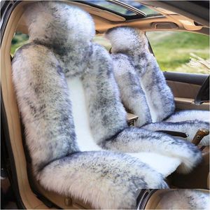 Capas do assento do carro com o volante de lã rosa de lã de lã de lã rosa do inverno