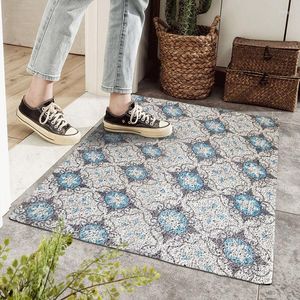 Carpets Plaid Printed Entrance Doormat Indoor Outdoor Retro Kitchen Bathroom Non-slip Rugs Carpet PVC Bottom Hallway Foot Pad Door Mat