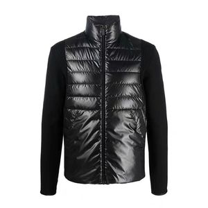 Monclairer Arm Glue Badge Mens down jacket Stand Collar men knit jacket Winter coat Fashion Designer knitted jackets Size S--XL