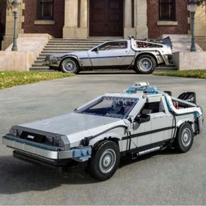  Car Block Sets Back to the Future Concept Car Time Machine Sports Car Toys Assembled Science Fiction Car Marvel Lepin 63006 Toys For Boys Saint's Day Toys