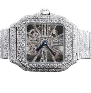 Competitive Price Eye Catching Dign Timepiece Jewelry Wrist 30 Carat VVS Moissanite Diamond Studded Automatic Watch