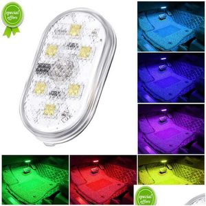 Decorative Lights Rechargeable Magnetic Touch Light Car Roof Magnets Ceiling Lamp Indoor Lighting Night Reading Interior Accessories Dha1P