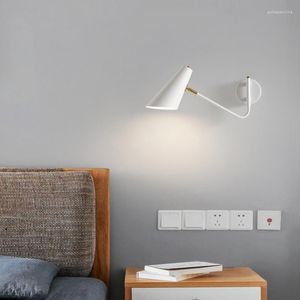 Wall Lamp Nodic Simple E27 Adjustable For Bedroom Bedside Background Lights Black Metal Corridor Balcony Light