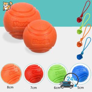 Dog Toys Chews Ball Oförstörbar tugga Bouncy Rubber Pet Toy med String Interactive för Big Puppy Games 230818