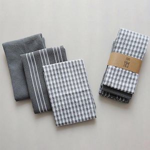 Table Napkin 3PCS Combination Cotton Waffle Weave Kitchen Towel 45x65CM Napkins Bread Mop Strong Absorbent Tea Cloth