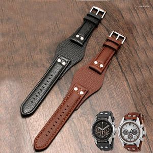 Watch Bands echtes Leder -Uhrenband 22mm Gurt mit Matte für CH2891 CH3051 CH2564 CH2565 Band Handmade Herren Armband
