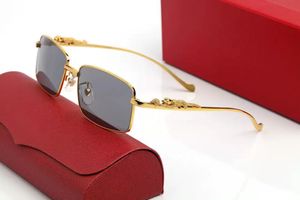 Designer Gold Sonnenbrille für Frauen Mann Sonnenbrille Luxus klassische klassische Randfalle Halbrahmen Square Brille Outdoor Adumbral Mehrfachstile mit Carti -Brille