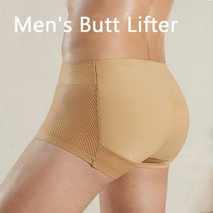 Midje mage Shaper Mens Butt Lifter vadderade Boxer Briefs Beskabla mesh onepiece trosor falska skinkor svamp underbyxor 230818