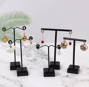 Takı Torbaları 1/3 PCS Küpe Stand Ekran Organizatör Metal Depolama Rafı Akrilik Base DIY kolyeler