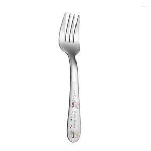 Dinnerware Sets 304 Stainless Steel Spoon And Forks Set Cartoon Printing Children's Fork Tableware Coffee Dessert Cake Tea Stirring Spoons