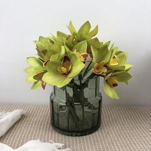 Decorative Flowers 4Pcs/Bundle High Quality Artificial Natural Touch Wedding Bouquet Decoration Orchid House DIY Delicate
