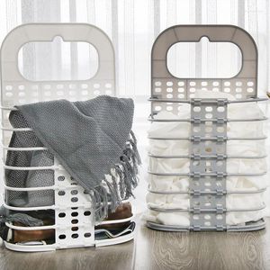 Storage Baskets Folding Laundry Hampers Basket Hanging Saving Space With Handle For Organizing Home Clothes Towels Toy