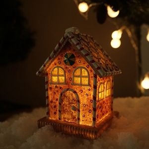 Decorative Objects Figurines SAAKAR Resin Christmas Gingerbread House Home Living Room Interior Navada Decor Accessories Handicraft Collection Item 230818