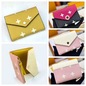 Fashion women's Designer wallets Cards holder Trifold Wallet Womens coin purse multi card slot clip purse high quality lychee texture Leather wallet with box