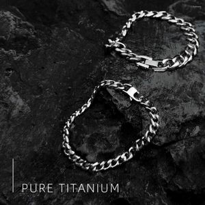 Cadeias de 10,5 mm Ta1 puro meio-fio Titanium Cuban Chain Colar Charclelet para homens Mulheres anti-alergias polidas à mão