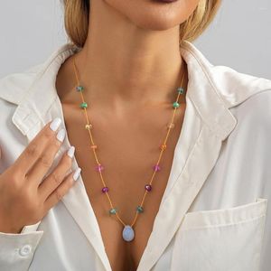 Pendant Necklaces Creative Colourful Crystal Stone Ladies Necklace Jewellery Romantic Prom Gifts