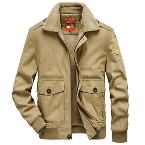 Men's thick casual coat simple fashion in the autumn and winter of 22023 new washed cotton jacket Korean casual plus fleece thick youth coat wholesale designer style