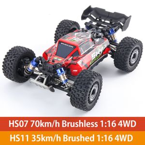 Modelo Diecast Paisible 70km H 35 km H 4WD RC Car 1 16 High Speedless Brinoms de controle remoto sem escova de escova Brinquedos de caminhão para adultos meninos presentes 230818