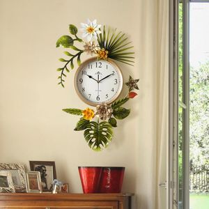 Väggklockor Pastoral Creative Trend American Living Room Clock Nordic Minimalist Art Home Watch