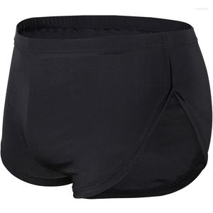 Underpants 2023 Summer Men's Sexy Underwear Breathable Low Rise Sports Pants Ice Silk Solid Black Arro