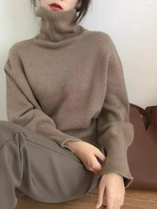 Kadın Sweaters Sonbahar Kış Kadınlar Örgülü Örtme Yün 2023 Gündelik Temel Kazak Jumper Batwing Uzun Kollu Gevşek Üstler