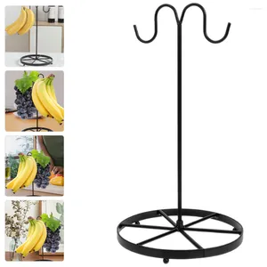 Servis uppsättningar Banana Rack Fruit Hanger Grape Hanging Hook Stand Metal Storage Container Kök Bänkhållare Iron