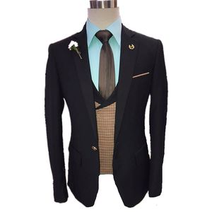 Stilig brudgum tuxedos one -knapp mans kostymer skårlapel brudgummen bröllop/prom/middag man blazer jacka byxor väst slips n03011211116