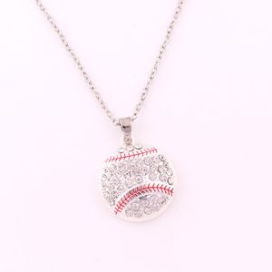 Titanium Sport Accessories Coach Gift Antique Sliver Plated Multi-Color Style Rhinestone Crystal Baseball MOM Pendent