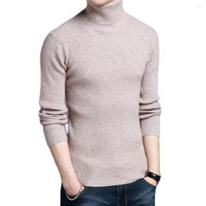 Herrtröjor Män varma stickade tröja Elastisk vinter tjock sköldpadda hals Pullover Jumper Knitwear Base Layer Tops Thermal Underwear